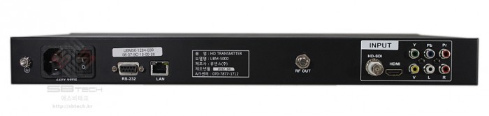 UBM-5000 후면 이미지  MPEG2 HD Transmitter UBM-5000  HD 8VSB 모듈레이터  에스비테크  sbtech.kr