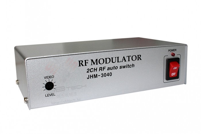 에스비테크 신형 RF간이모듈레이터 JHM-3040  RF간이모듈레이터  채널 3 4번 간이모듈레이터  비디오레벨 조정 기능 추가  출력 80dB  sbtech.kr