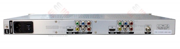 8VSB 모듈레이터 NTH-2000 후면 사진 실사  통합 8VSB HD 모듈레이터  2채널 합본 1구  HD Encoder  8VSB Modulator 내장  HDMI Component Composite 입력 자동 식별  PSIPM…