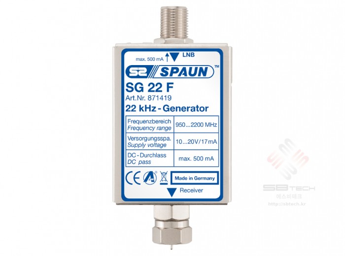 SG 22 F  22KHz Generator  To generate a continuous 22 KHz tone  Input F connector male for direct connection. Output F connector f…
