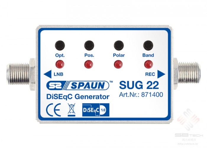 SUG 22  DiSEqC Generator  To convert the standard switching commands 14  18V 0  22KHz into DiSEqC 1.0 commands  SPAUN   www.sbtech…