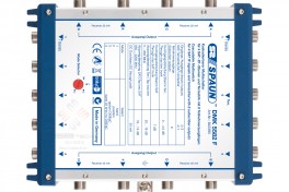 DMK 5582 F Cascadable Multiswitches 5 in 8  Cascadable Multiswitch for 4 SAT IF signals and terrestrial with 8 subscriber outputs  Ground clamp  Only useable in combination with launch amplifier SBK 55xx NFx  SPAUN  www.sbtech.kr