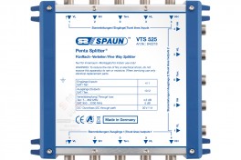VTS 525  Penta Splitter  Five way  4 SAT-IF splitter  Used in large distribution networks with multiple supply lines  SPAUN  www.sbtech.kr